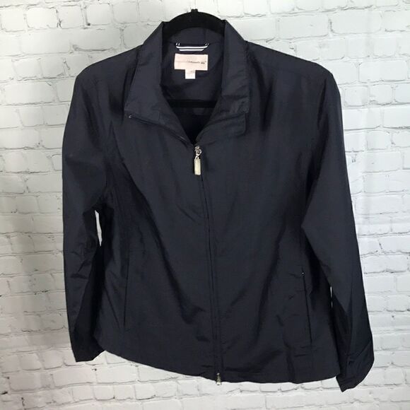 Cutter & Buck WeatherTec Mesh lined Windbreaker EUC size Medium Navy Blue Golf - Picture 1 of 4